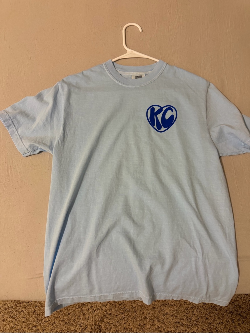 Old Navy Light Blue Short Sleeve Tee with Blue KC Heart Logo